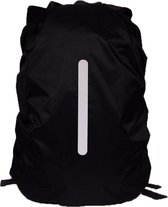 Reflecterende Regenhoes Voor Rugzak - 20 tot 25 Liter - Zwart - Backpack Regenhoes - Reflecterende streep - Veiligheid - S