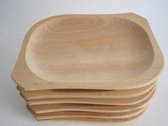 Houten borden - 26x19 cm - set van 6 - beukenhout