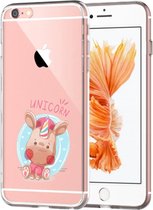 Apple Iphone 6 Plus / 6S Plus Transparant siliconen hoesje (Unicorn)