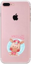 Apple Iphone 7 Plus / 8 Plus transparant siliconen hoesje - Unicorn