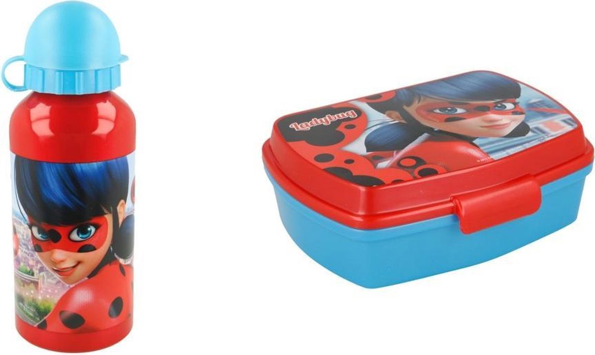 shit eigendom nieuwigheid Miraculous Ladybug lunchbox / broodtrommel incl. Aluminium drinkbeker van  400ml | bol.com