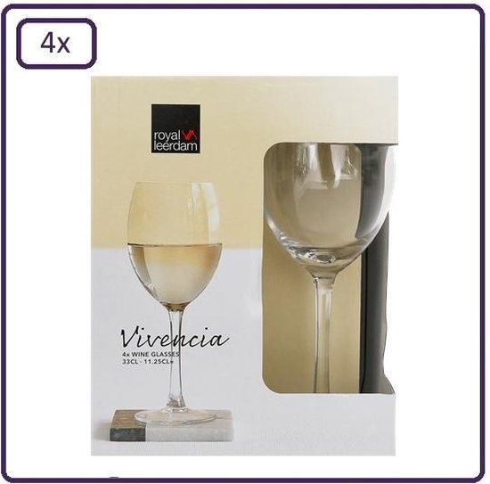 Onderdrukking Seizoen Tegenover 4x Royal Leerdam witte-wijnglazen 33cl - witte wijn glazen | bol.com