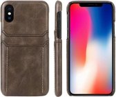 Card Case voor Apple iPhone 11 Pro | PU Leren Back Cover | Luxe Telefoonhoesje | Pasjeshouder | Grijs - Groen