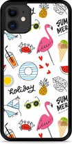 iPhone 11 Hardcase hoesje Summer Flamingo - Designed by Cazy