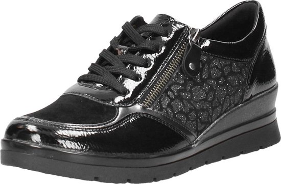 Remonte - Dames Veterschoenen - Zwart - Maat 38 | bol.com