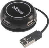 Akasa Connect 4C, Ultra compact black 4 port USB Hub