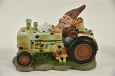 Herfst Artikelen - Kabouter Op Tractor 23x13x14 Cm