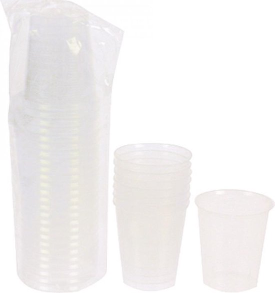4 x 25 Plastic transparante shotglazen/borrelglazen 30 ml - Voordelige  wegwerp... | bol.com