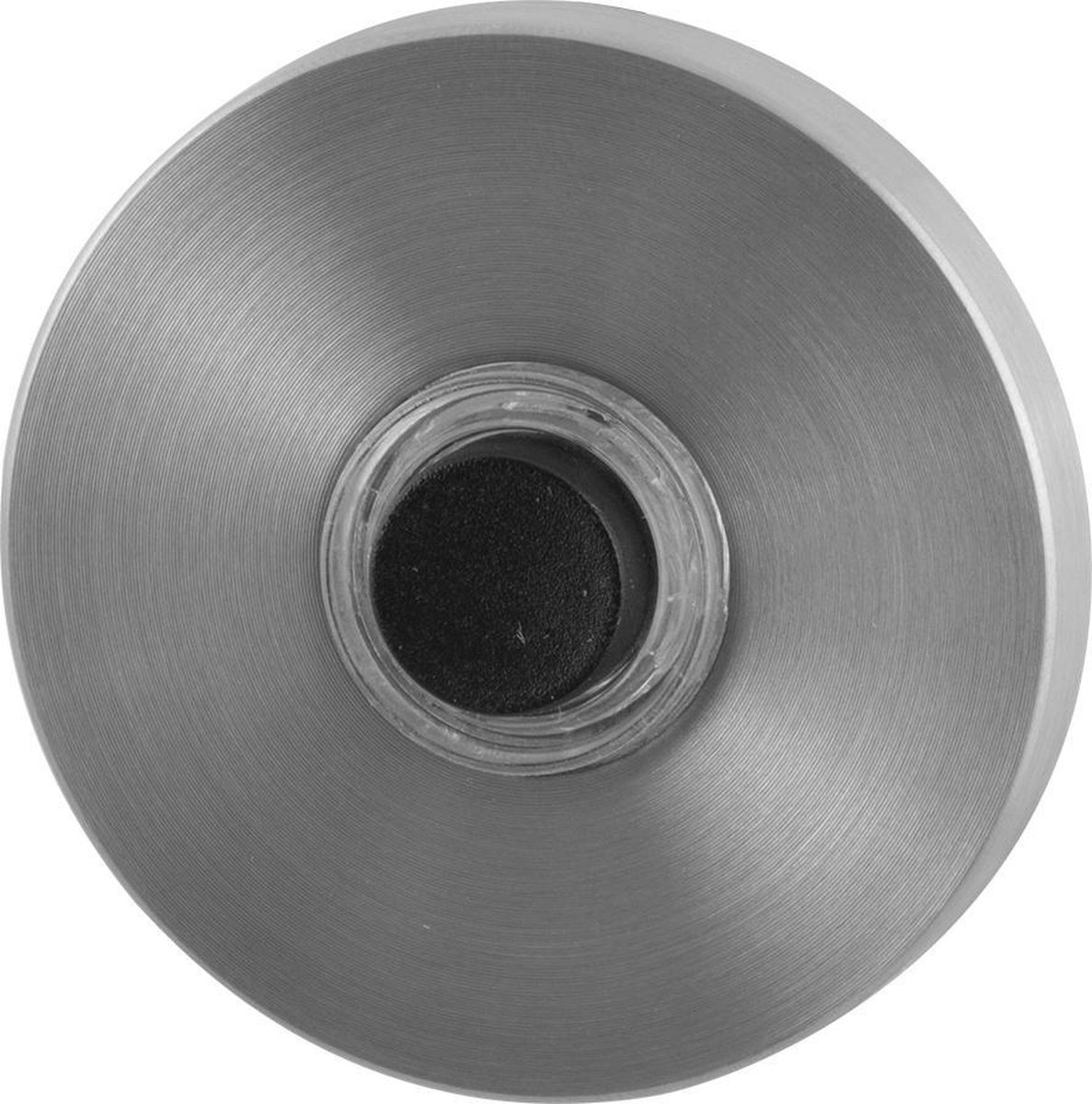 GPF9826.09 deurbel met zwarte button rond 50x8 mm RVS geborsteld