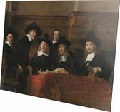 De staalmeesters | Rembrandt van Rijn | Aluminium | Schilderij | Wanddecoratie | 80 x 120