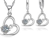 N3 Collecties Hartvormige Crystal Cz Zirkoon Ketting Sieraden Sets