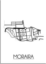 DesignClaud Moraira Plattegrond poster A2 + Fotolijst wit