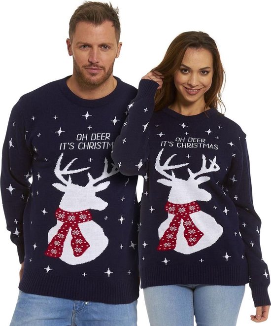 Foute Kersttrui Dames & Heren - Christmas Sweater "Oh Deer, It's Christmas" - Kerst trui Mannen & Vrouwen Maat M