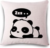 Kussenhoes met slapende Panda print - 45cmx45cm - Kussen overtrek met liggende Panda