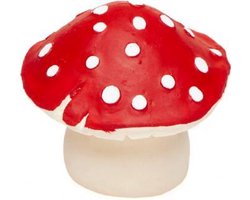 Lanco rubberen bijtspeeltje - Paddenstoel - rood