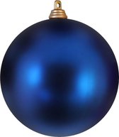 Kerstbal 10 cm donker blauw mat set 2 stuks
