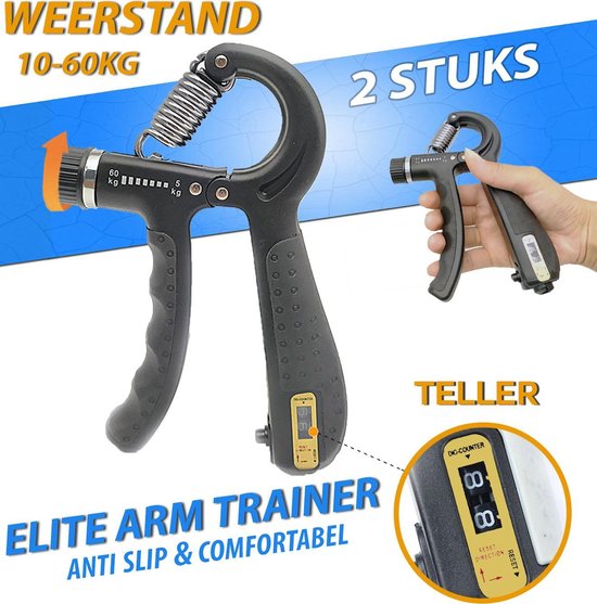 Handknijper met Teller | 2 STUKS | Knijphalter | Handgripper | Hand  training| Onderarm... | bol.com