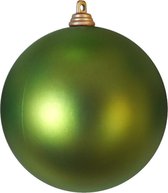 Kerstbal 10 cm lime groen mat set 2 stuks
