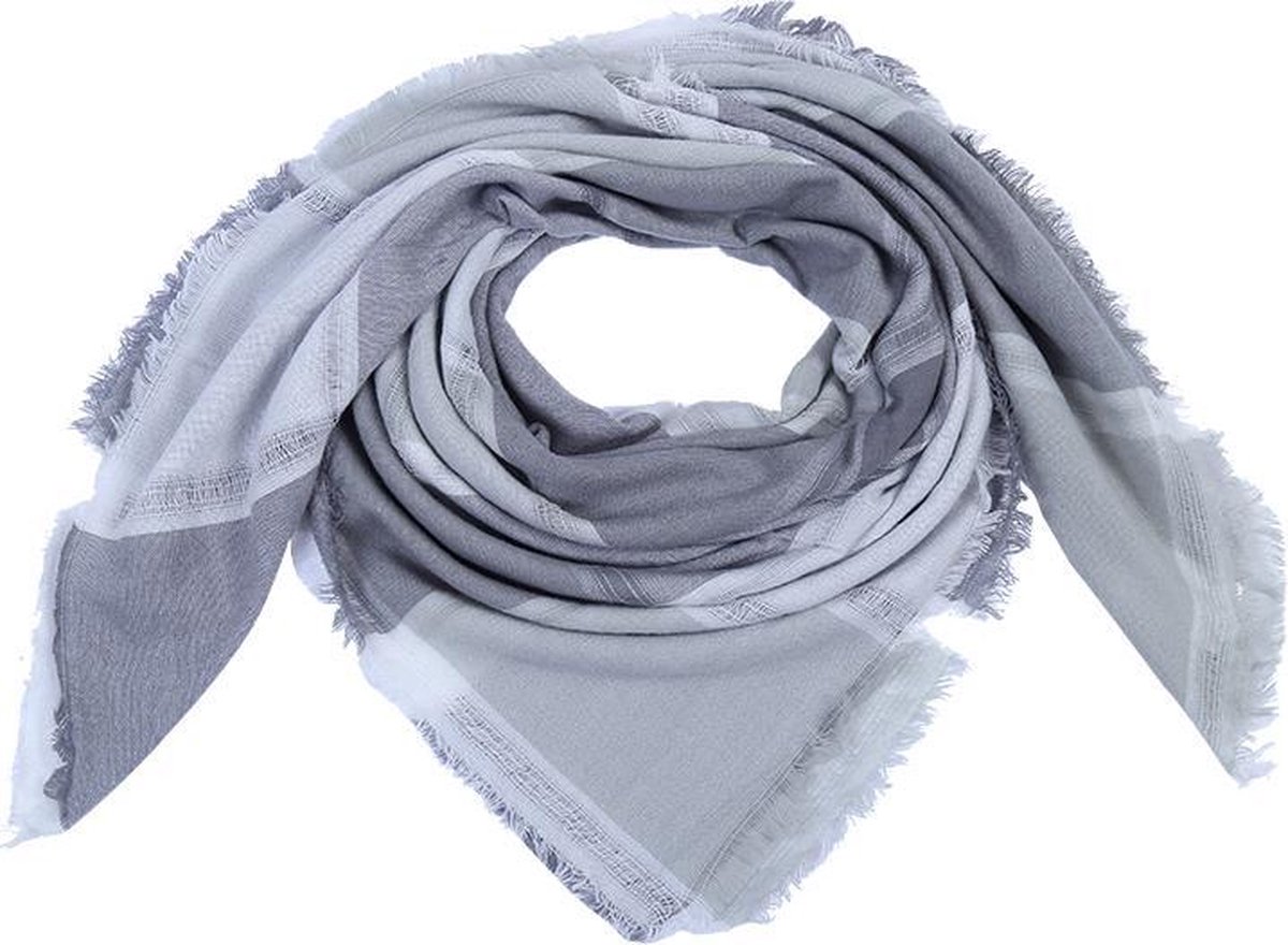 Sjaal Geruit Licht / Donker grijs / creme - shawl