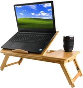 Verstelbare laptoptafel - laptopstandaard - XL - Hout - 17''