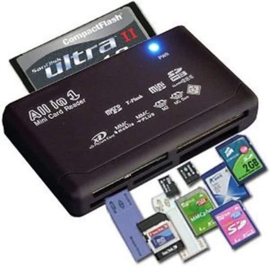 Geheugenkaartlezer -  All in one kaartlezer - Memorycard reader - CF/TF/MS/M2 - (Micro) SD kaart - Deluxe Shopping