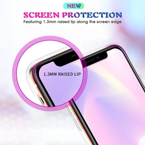 Étui iPhone 11 Pro Max Étui souple en silicone TPU transparent + Protecteur d'écran en verre trempé 2X