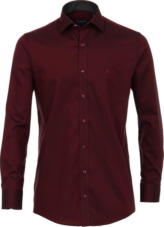 Casa Moda Heren Overhemd Bordeaux Rood Kent Oxford Comfort Fit 38 bol