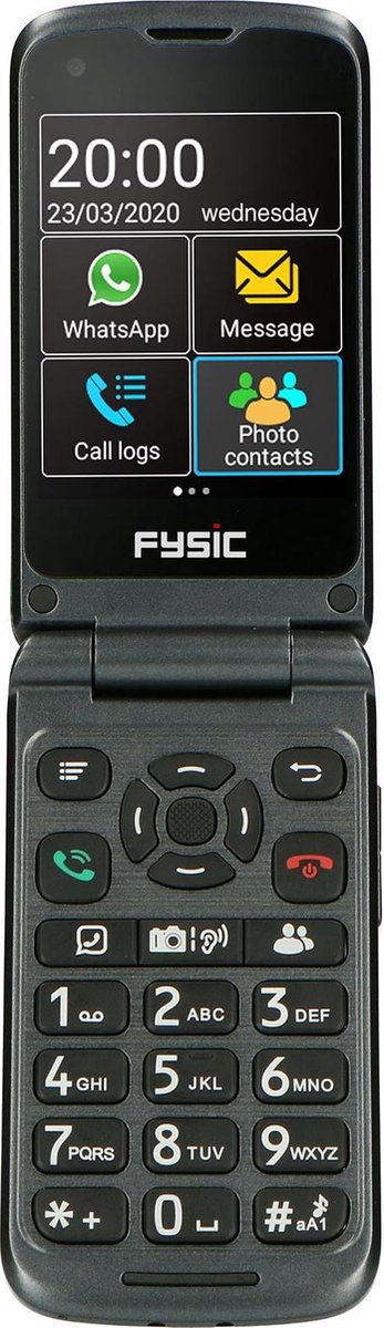 Fysic F20 klaptelefoon met SOS - WhatsApp, Facebook en Youtube standaard... | bol.com