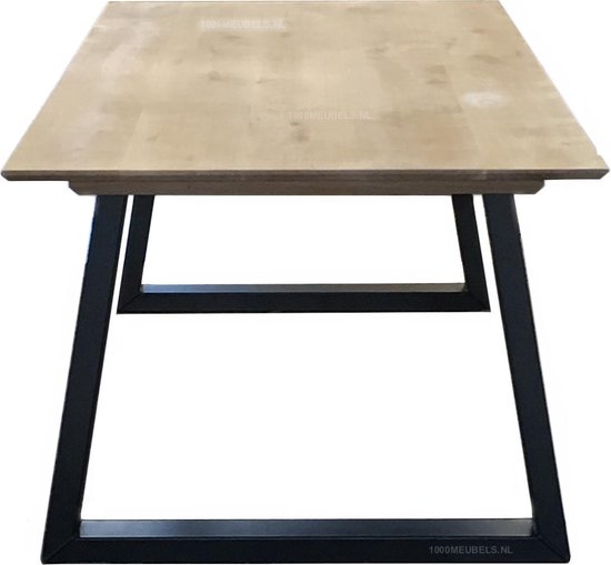 StijlZo Slank design Eiken tafel 100x240cm 76cm hoog - met strak Eiken blad  en stalen... | bol.com