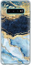 HappyCase Galaxy S10 Flexibel TPU Hoesje Blauw Marmer Print