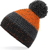 Senvi Handgebereid Freestyle PomPom Beanie - Kleur Oranje/Zwart/Multi