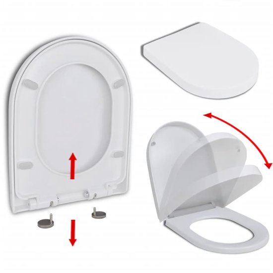 vidaXL - Toiletbril - soft-close - met - quick-release - ontwerp - vierkant - wit