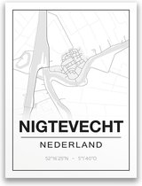 Poster/plattegrond NIGTEVECHT - 30x40cm