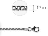 Jewels Inc. - Anker Ketting met Karabijnsluiting - 1.7mm Dik - Lengte 38cm - Gerhodineerd Zilver 925