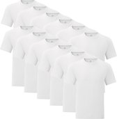 Senvi - 12 pack Witte Shirts Ronde hals - Maat XXL - Getailleerd