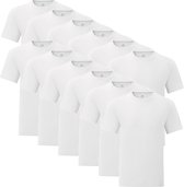 Senvi - 12 pack Witte Shirts Ronde hals - Maat L - Getailleerd