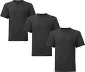 Senvi Kids 3 Pack T-Shirt Ronde Hals Maat: 10 Years (130/140) - Kleur: Zwart