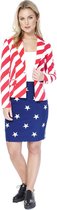 OppoSuits American Woman - Vrouwen Kostuum - Gekleurd - Feest - Maat 42