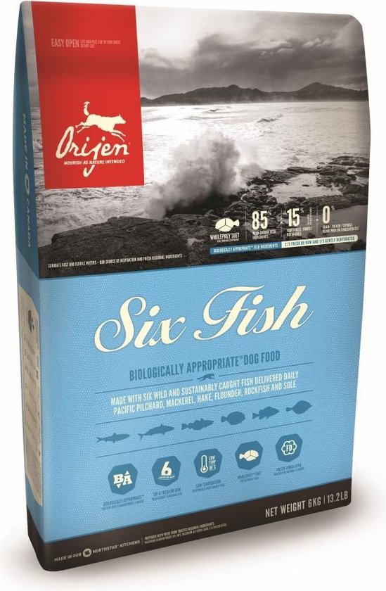 Orijen Whole Prey Six Fish Dog - Sardines & Makreel - Hondenvoer - 2 kg