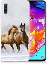 Geschikt voor Samsung Galaxy A70 TPU-siliconen Hoesje Paarden
