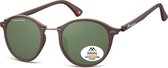 Montana MP22F - Zonnebril -  Rond model - Donker bruin kunststof-Polarizerend- Lensbreedte 48 mm