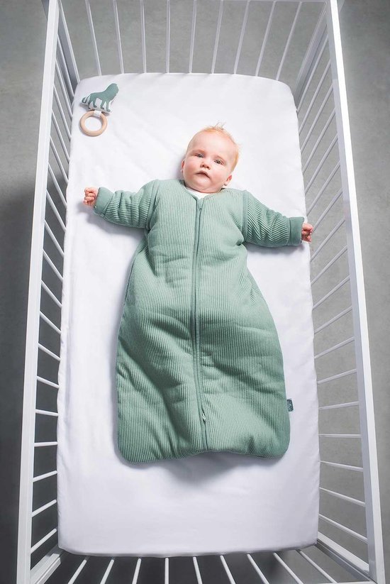 Jollein Rib Padded Babyslaapzak met afritsbare mouw - 90cm - forest green
