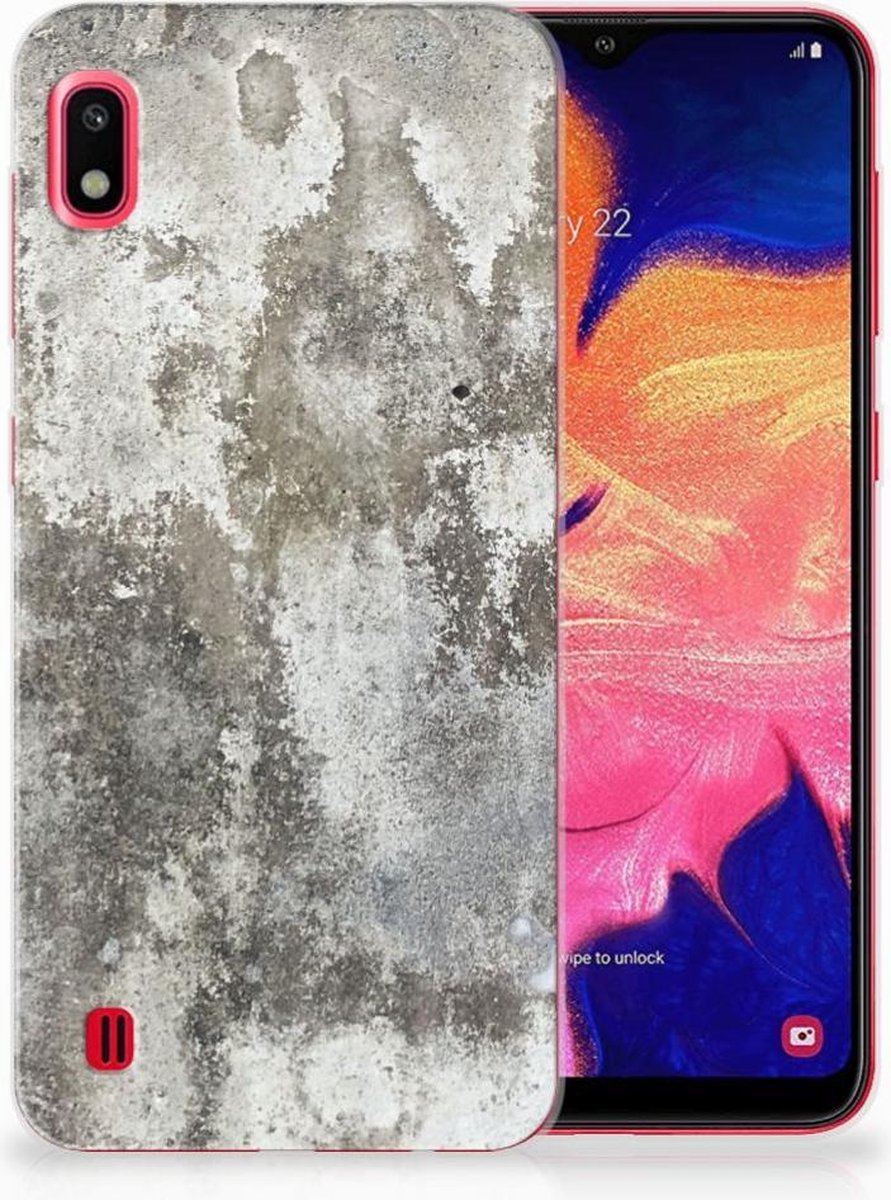 Samsung Galaxy A10 TPU Siliconen Hoesje Beton Print
