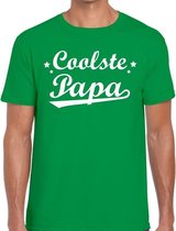 Coolste papa cadeau t-shirt groen voor heren XL