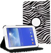 Xssive Tablet Hoes - Case - Cover 360° draaibaar voor Samsung Galaxy Tab 4 7 inch T230 Zebra