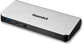 Hamlet HDOCKS500C notebook dock & poortreplicator Bedraad USB 3.0 (3.1 Gen 1) Type-A Zwart, Zilver
