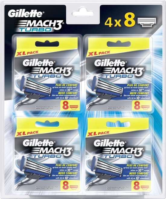 Gillette Mach 3 Turbo Scheermesjes Navulling - 32 stuks | bol.com
