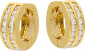 Glow oorringen met klapsluiting zirkonia 15mm - 14 kt goud