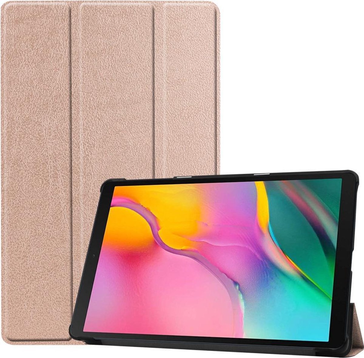 Tri-Fold Book Case - Geschikt voor Samsung Galaxy Tab A 10.1 (2019) Hoesje - Rose Gold