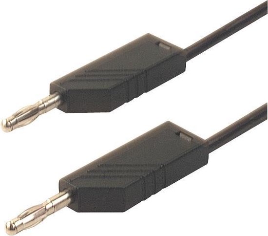 SKS Hirschmann MLN 200/2,5 SW Messleitung – 2 M, Bananenstecker 4 Mm, Schwarz, Doppelt Isoliert